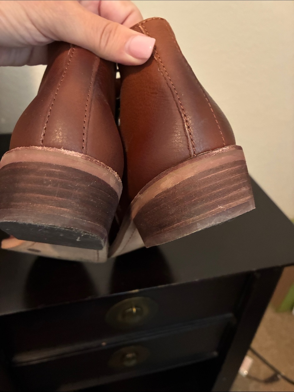 Women’s Leather Side-Zip Ankle Booties in Brown - Picture 5 of 7